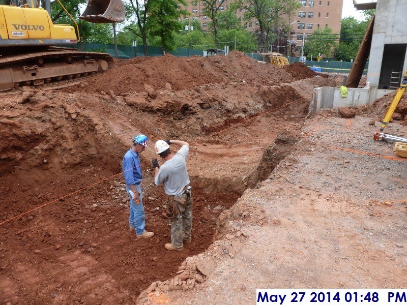 Laying out the foundation walls at column line 6.5 From G-C.7 Facing East (800x600)